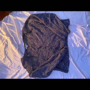 gray button up sweater